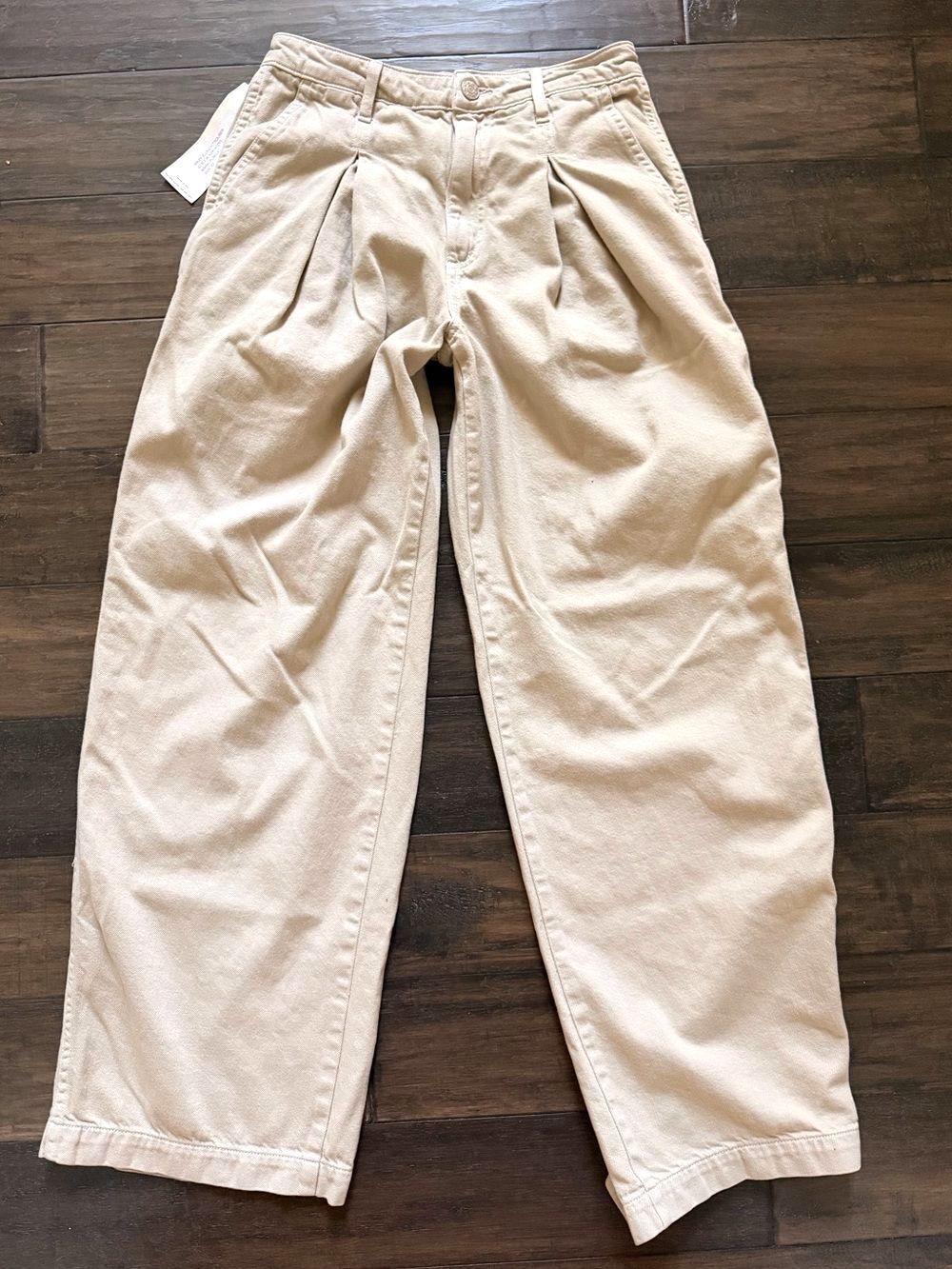 AMO Denim Casual Chic Pleat Front Wide Leg Trousers Sz 27 NWT $289!!